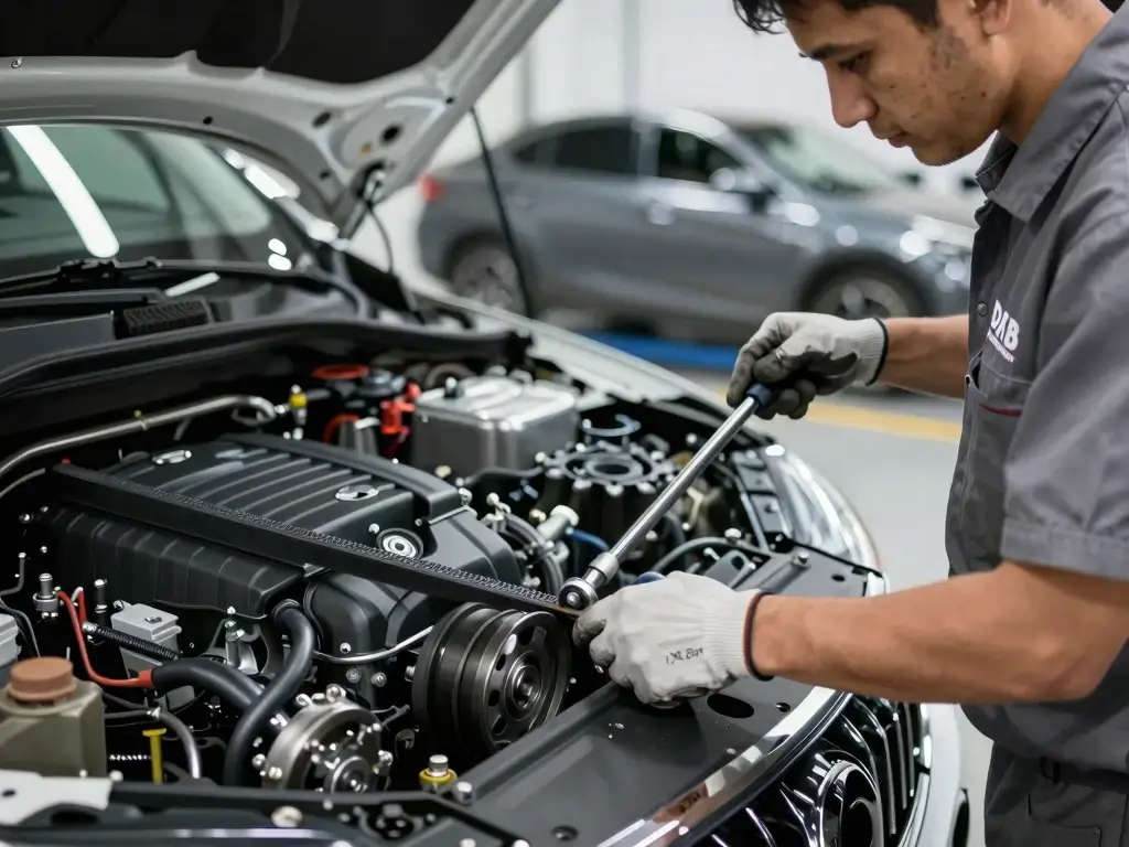 Car Engine Belt Change